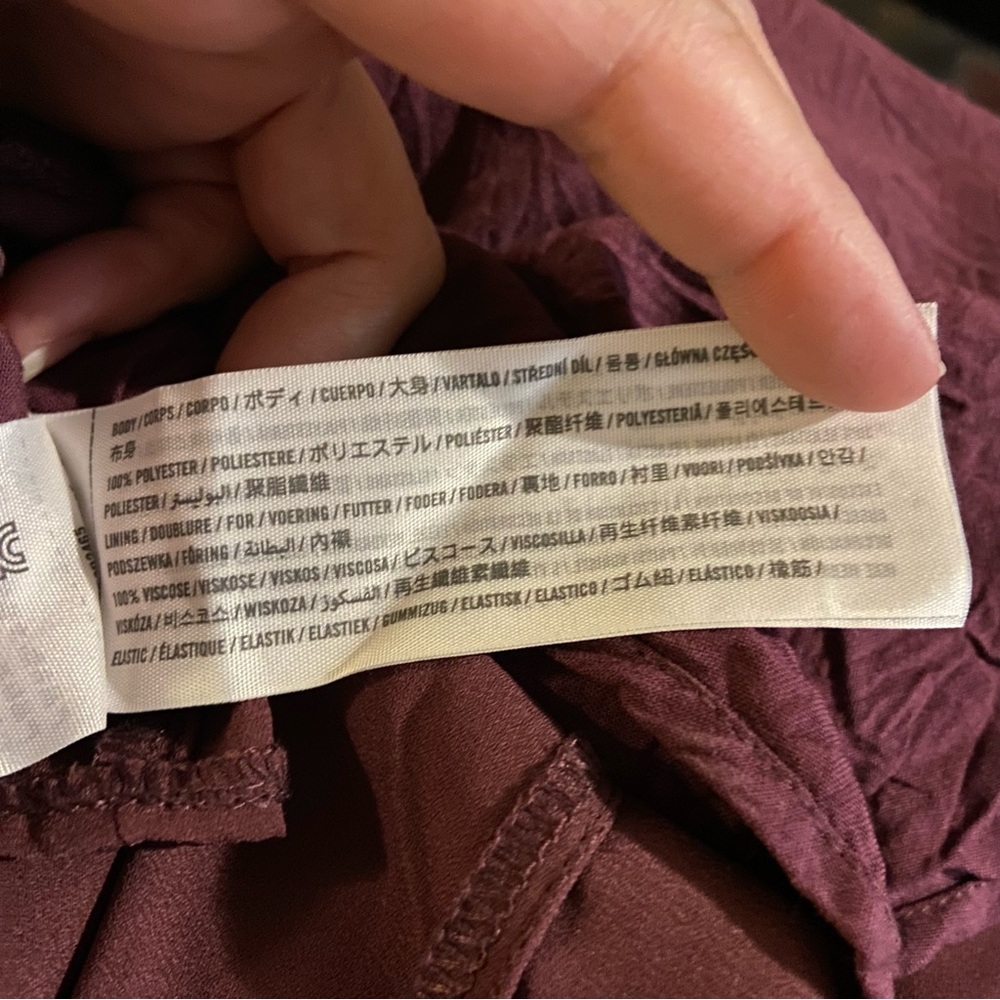 A&F Plum Chiffon Babydoll Mini Dress Small Long Sleeve Flowy Romantic - Picture 5 of 5